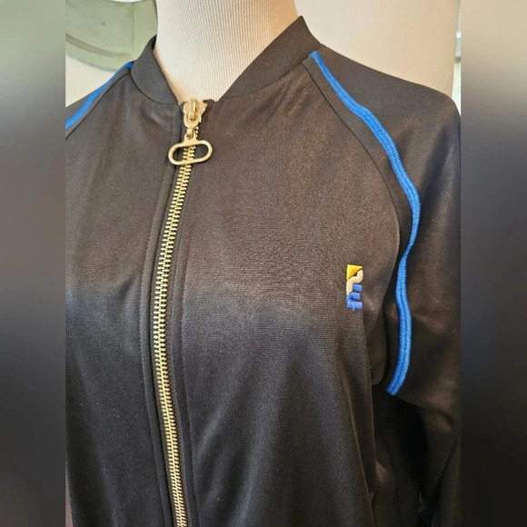 PE Nation Women's Full Zip Black Track Jacket Size XS/Small Vintage Zip Pockets - Picture 2 of 11